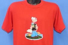 vtg 90s POPEYE THE SAILOR MAN SPINACH FLEISCHER CARTOON IRON ON t-shirt LARGE L