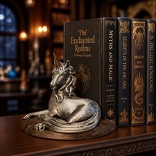 Unicorn Bookend Art Left side Gothic book end