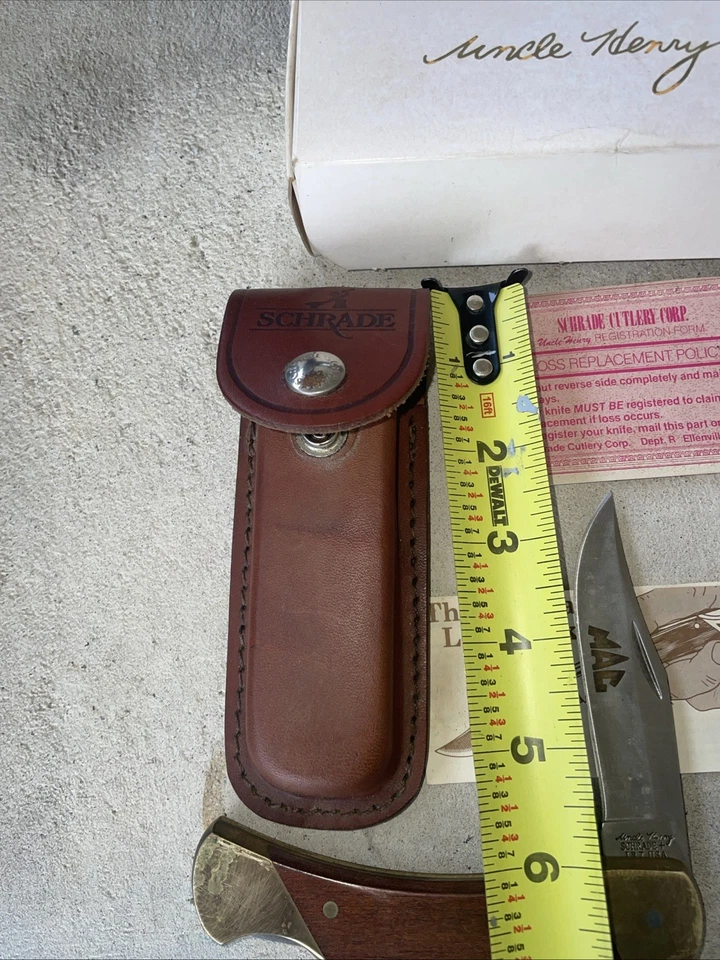 Schrade США LB7 дядя Генри медведь лапа MAC и кожаный ремень оболочка MAC AW51100 - Изображение 4 из 4