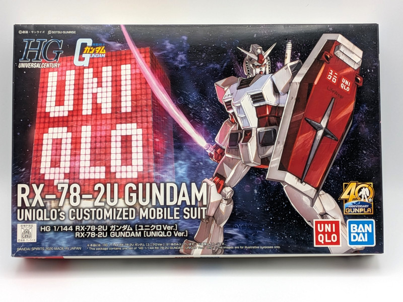 Uniqlo Bandai HG 1/144 RX-78-2U GUNDAM 40th Anniversary Gunpla plastic model kit