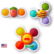 LiKee Strong Suction Cup Fidget Rotating Sensory Bath Toys for Baby 10 Months