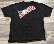 Vintage Air Force Reserve Shirt Adult XL Eagle Flag USA Made Single Stitch Black
