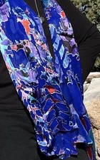 Vibrant Abstract Blue Scarf - Bold Artistic Print - Lightweight Fashion Wrap