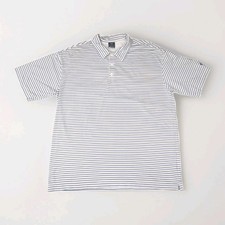 Nike Golf Polo Shirt Men XL Blue Stripe Short Sleeve Golf Dri Fit UV