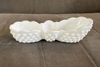 Vintage Rare 1960's Fenton Art Glass Milk Glass Hobnail Spoon Rest Dish