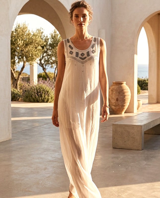 NU Denmark Womens Sheer Long Sequin Dress Size S NWT Party Event Function