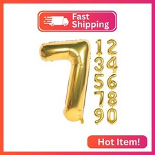 40 Inch Large Gold Number Balloons 7 Aluminum Foil Mylar Big Number Balloons 0-9
