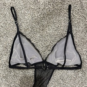 Victoria's Secret Sexy Little Things Black Mesh Lace Teddy Lingerie Bodysuit (M)