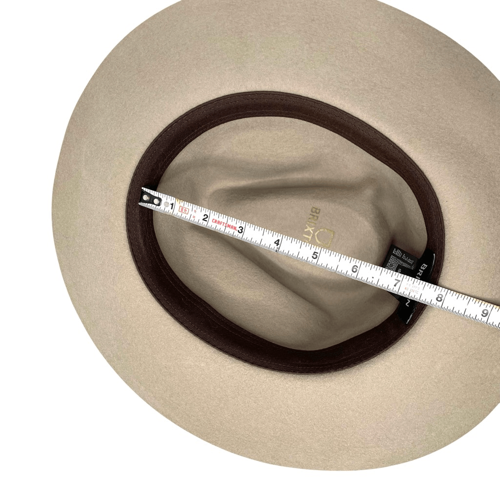 Brixton Wesley Fedora 100% wool hat Size S tan safari boho  display picture 1