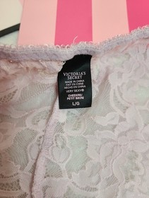 VTG VS Very Sexy Satin Lace Corset Style Cheekini Panty Size Lg Purple