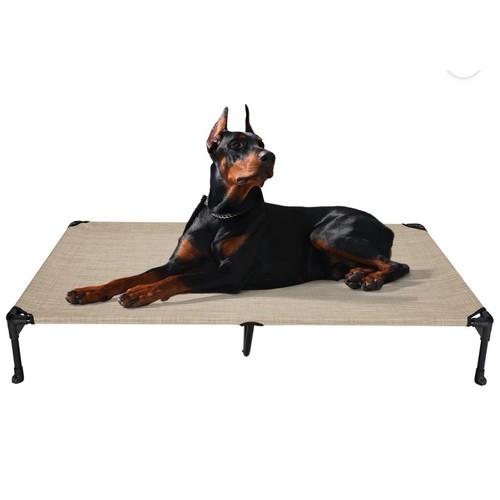 Veehoo XXL Dog Bed 59”x37.5” Beige Cooling Cot Heavy Duty NEW in Box