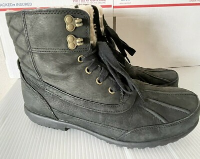 Cole Haan Air Rhone Quilted Sherpa Leather Waterproof Boots  display picture 1