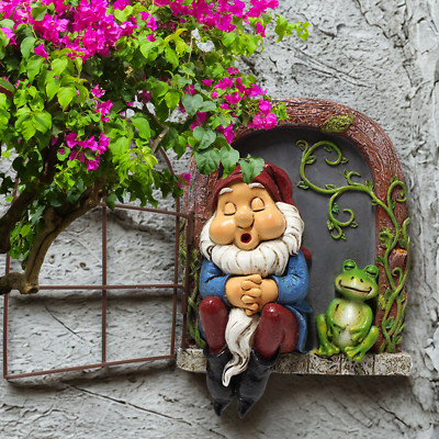 Skurriler Gartenzwerg Baum Fensterdeko mit Frosch Outdoor Fee Ornament