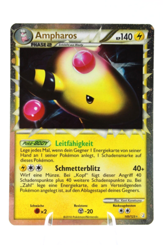 Ampharos 105/123 Pokémon Sammelkarte - Holo Deutsch - EX - Bild 1 von 2