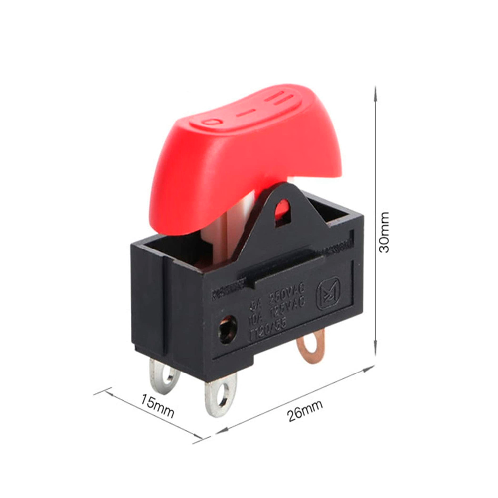 Interrupteur Basculant Rouge 3 Positions SPDT 250V 10A - Pour Sèche-cheveux Ou Appareils électriques