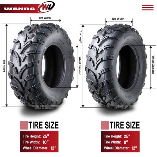 04-07 Suzuki EIGER 400 VINSON 500 TWIN PEAKS 700 ATV Tires 25x8-12 25x10-12 Mud - Picture 5 of 9