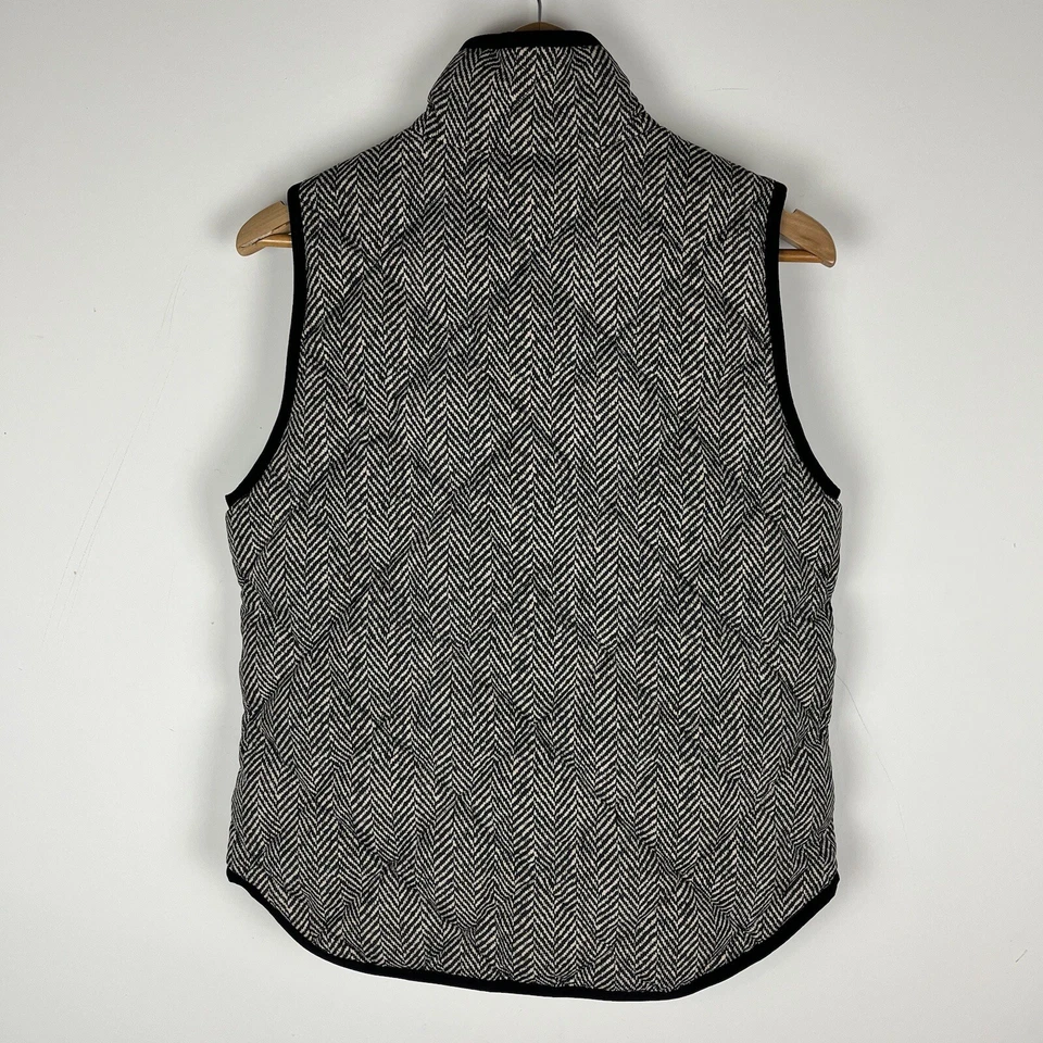 Chaleco para mujer J.CREW S espiga plumón acolchado diamante cremallera completa negro Foto 2 de 4