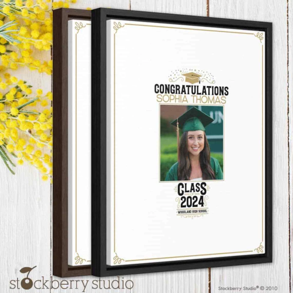 Impresión en lienzo alternativa personalizada libro de visitas de graduación clase de 2025 Foto 4 de 4