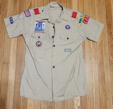 Vintage Boy Scouts Of America Shirt Men's Medium M RARE Gettysburg Patches BSA