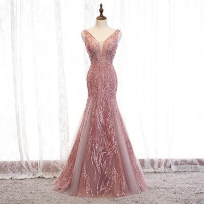 knee length dresses for ladies HAYLO Liquid Sequin Holographic Effect Lace Up Mermaid Prom Dress main image 1