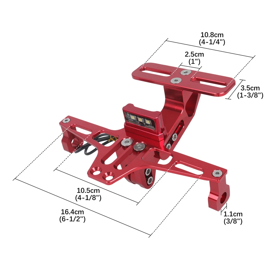 Rear Tail Tidy License Plate Holder Bracket LED For Honda CRF250 CRF300L CRF450L — 第 2/4 张图片