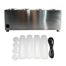 Electric Sauce Warmer with 4 Pumps Cheese Hot Fudge Dispenser 110v/60Hz