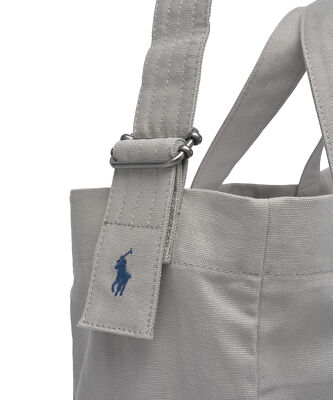 ■POLO RALPH LAUREN■ Canvas Shopper Tote Grey MAPOBGS0G6201 Genuine Polo Ralph Lauren Canvas Shopper Tote Bag - Gray | eBay