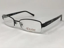 DEREON DOC321 001 Eyeglasses Frame Half Rimless 53-20-135 Black Polished L804
