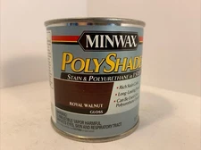 Minwax PolyShades Wood Stain + Polyurethane Finish ½ Pint Royal Walnut Gloss