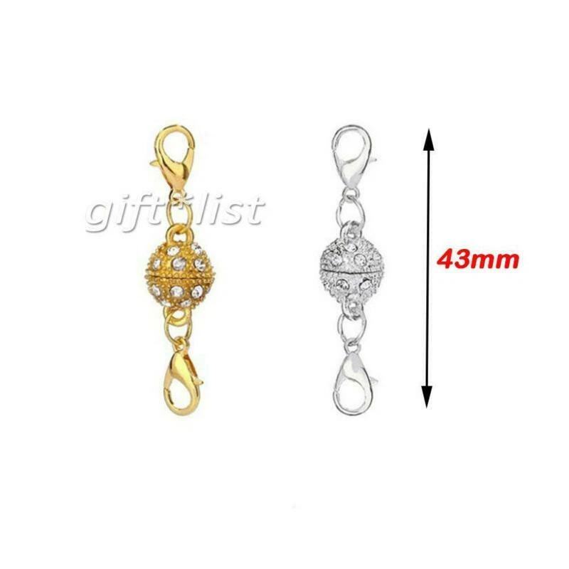 12x Karabiner Magnet Verschluss Schließe Schmuck Kettenverlängerung gold silber - Bild 4 von 4
