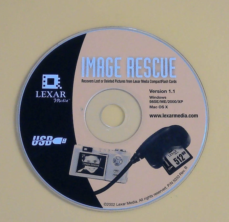 Image Rescue - Lexar - CD-ROM Version 1.1 mit Originalbox - 2002 - Bild 2 von 2