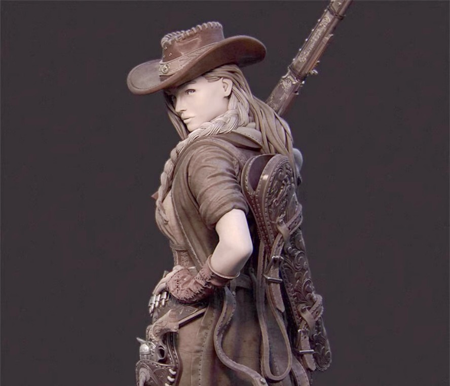 1/24 resin figures model Female Musketeer Western Cowboy Unassembled Unpainted