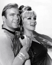 Star Trek Friday's Child 1967 William Shatner Julie Newmar smiling 8x10 photo