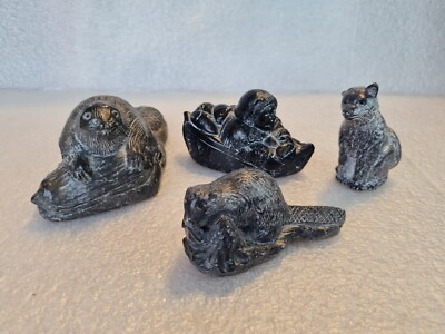 Canadian Wolf Originals & Aardik Intuit / Eskimo Sculptures - Canada Folk Art