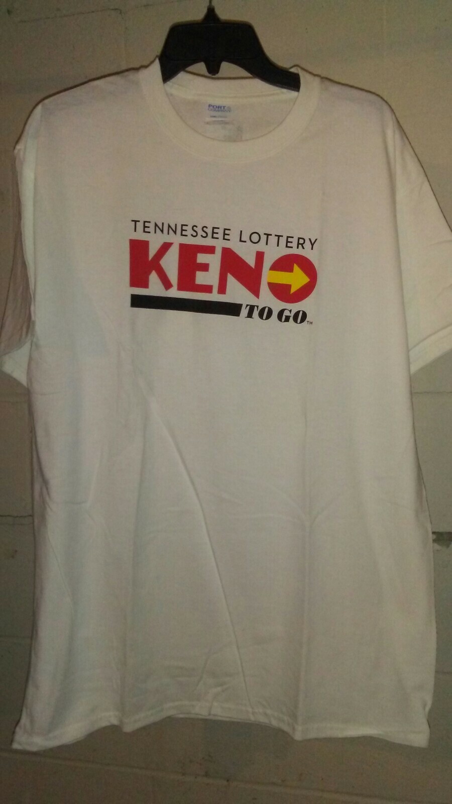 Tennessee Lottery Keno To Go S/S 100 Cotton White TShirt Size L NEW