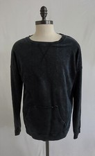 EASEL Womens Gray Pullover Sweatshirt Front Pocket Size Medium