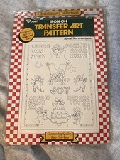 Vogart Iron-On Transfer Art Pattern Christmas Bears 16x20 Vintage