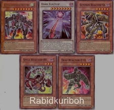 Yugioh Reactor Set - Dark Flattop + Flying Fortress Sky Fire + Summon Trap Spell