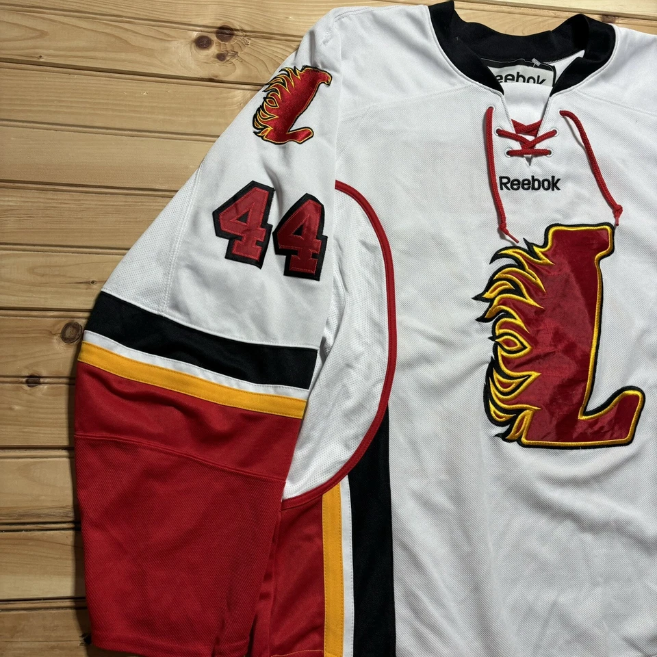 Camiseta deportiva de hockey vintage Reebok Lawrence Nassua Flames #44 DeMoine talla grande Foto 3 de 4
