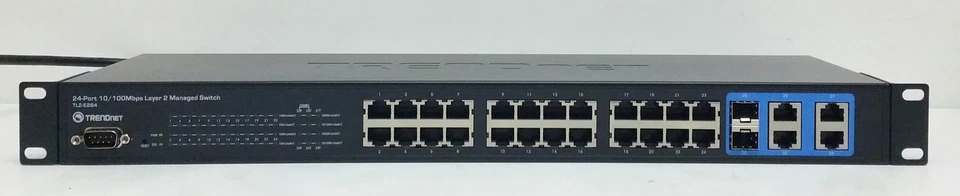 TRENDnet TL2-E284 24-Port 10/100 Mbps Layer 2 Managed Switch with 4 x 1Gb Por... - Image 2 of 4
