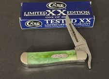 🔥 2013 Case XX 61953L  Moss Green Bone Handle Russlock Pocket Knife 1/3000