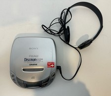 Sony D-F411 FM/AM Radio Discman ESP2 Groove CD Disc Player Working W Headphones
