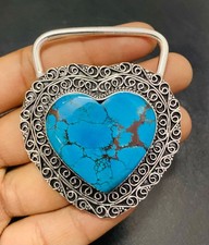 Turquoise Gemstone 925 Sterling Silver Handmade Belt Buckles Vintage Gift For