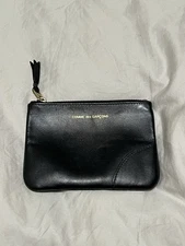 Comme des Garcons Black Leather Zip Wallet Coin Purse Classic