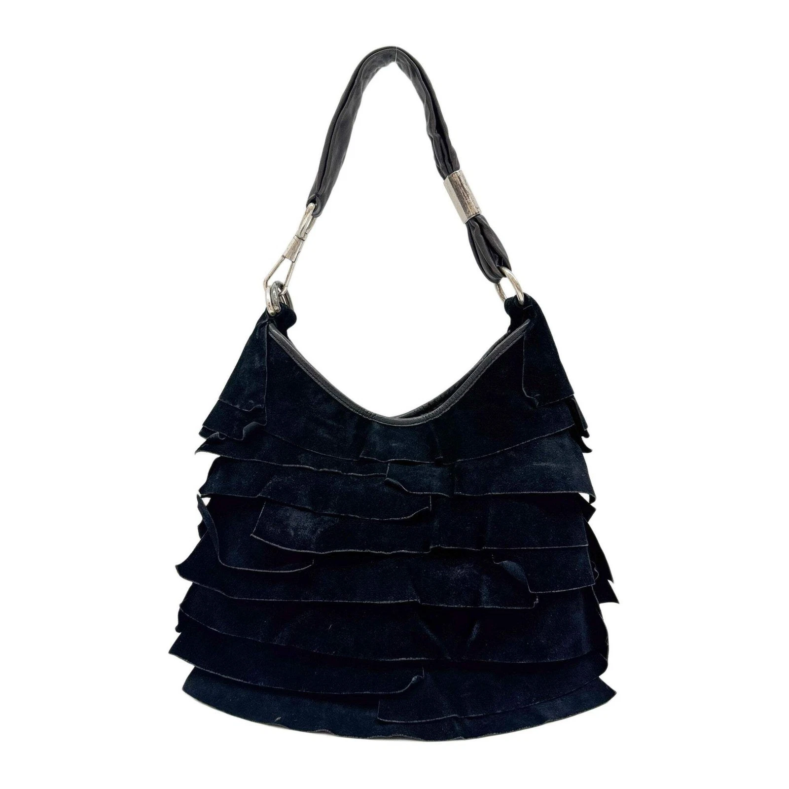Saint Laurent — SAINT LAURENT Saint Tropez Black Suede Shoulder Bag