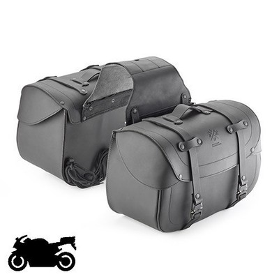 Paar Motorrad Seitentaschen, Leder, 28l Cafe Racer Universal, schwarz | Kappa kmlw01