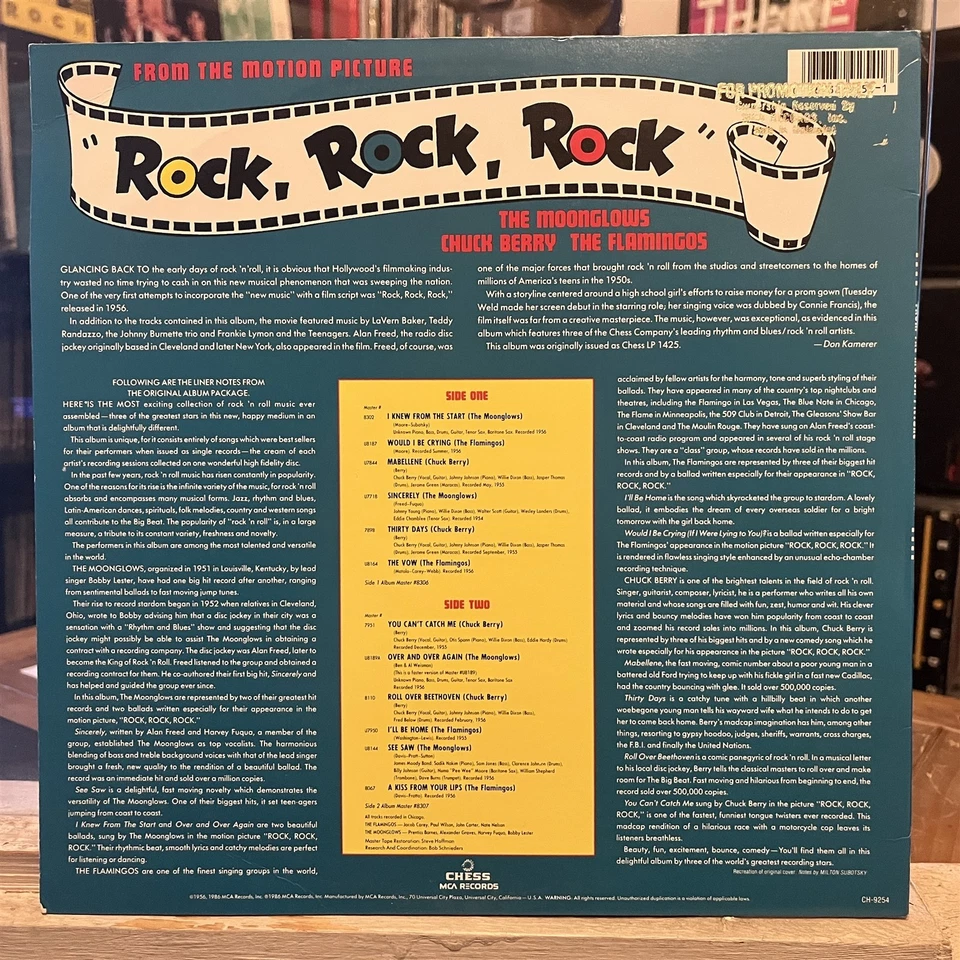 [РОК/ПОП] ~ Exc lp ~ различные ~ Чак Берри ~ MOONGLOWS ~ рок, рок, рок ~ [1986 ~ шахматы] ~ - Изображение 2 из 4