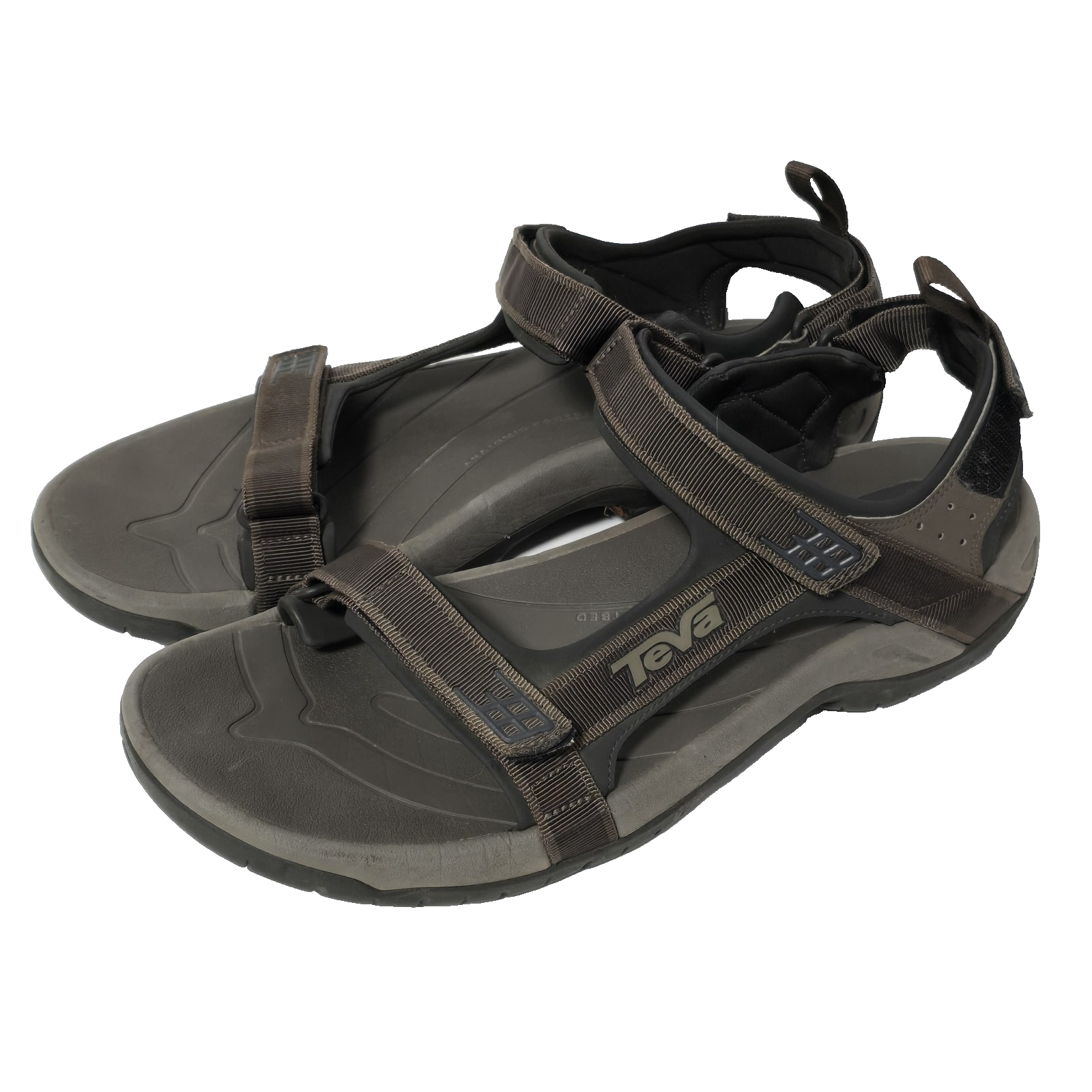 Men's Teva Tanza Brown Leather Trail Hiking Sandals Size 13
