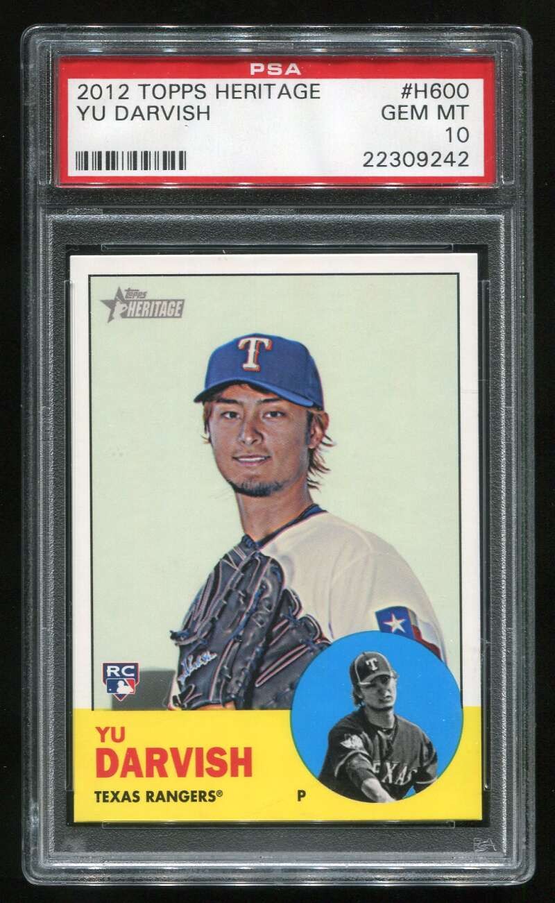 2012 Topps Heritage High Number #H600 Yu Darvish RC PSA 10 Pop 24 Higher 0