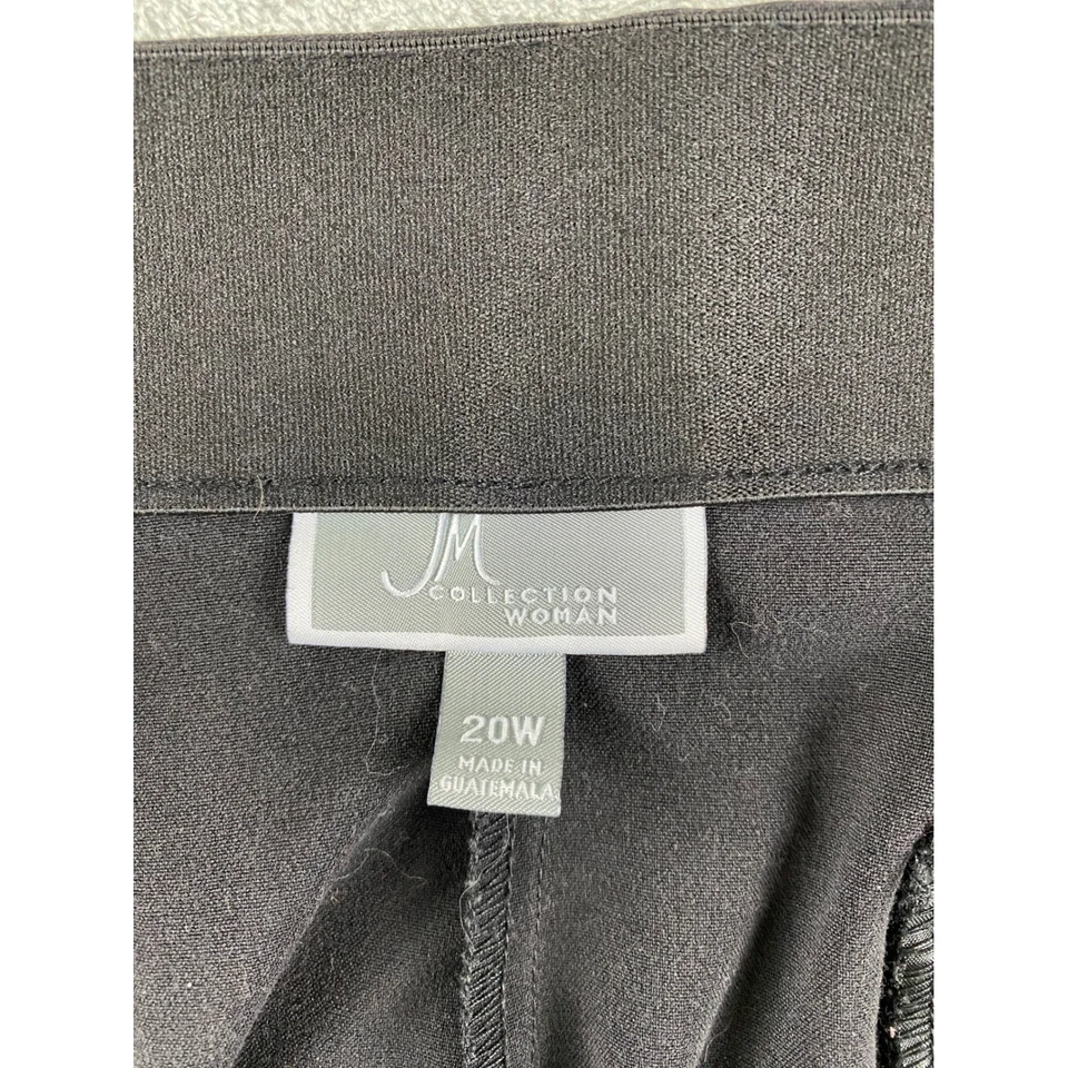 JM Collection Woman Black Wide Leg Dress Pants Size 20W Polyester Rayon Spandex - Image 3 of 4